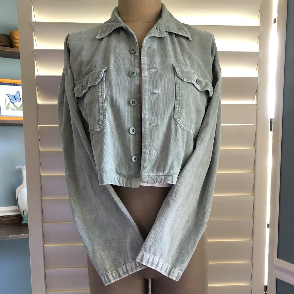 Corduroy Cropped Jacket Forever 21